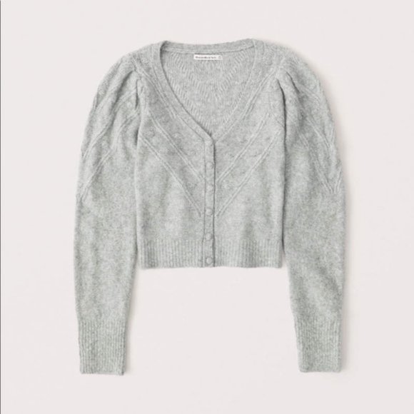 abercrombie Bubble cropped cardigan white - Picture 9 of 14